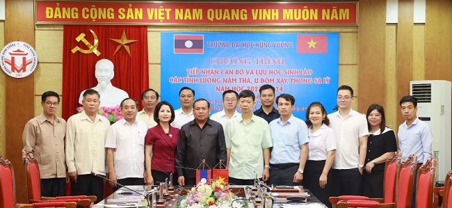 Truong Dai hoc Hung Vuong tiep nhan Can bo va Luu hoc sinh cac tinh Bac Lao (cac tinh: Luong Nam Tha, U Dom Xay, Phong Sa Ly) den hoc tap nam 2023