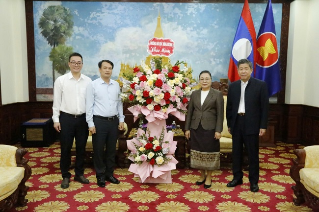 Chuoi hoat dong chao mung Tet co truyen Bunpimay 2025 cho cac can bo, Luu hoc sinh nuoc CHDCND Lao hoc tap tai HVU