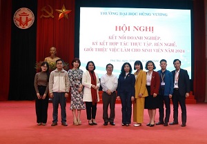 Hoi nghi Ket noi Doanh nghiep, Ky ket hop tac thuc tap, ren nghe, gioi thieu viec lam cho sinh vien nam 2024