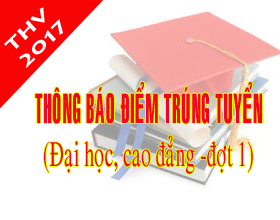 Thong bao diem trung tuyen va danh sach trung tuyen dai hoc, cao dang he chinh quy nam 2017 (dot 1) 