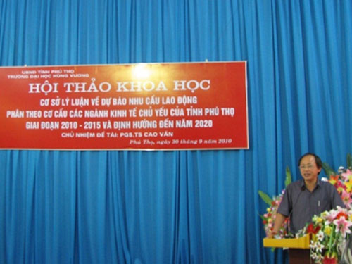 Du bao nhu cau lao dong phan theo 3 nhom nganh kinh te chu yeu cua tinh Phu Tho giai doan 2010-2015 va dinh huong den nam 2020