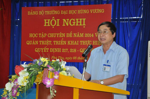  Hoi nghi Hoc tap chuyen de nam 2014 va quan triet, trien khai thuc hien Quyet dinh 217, 218-QD/TW