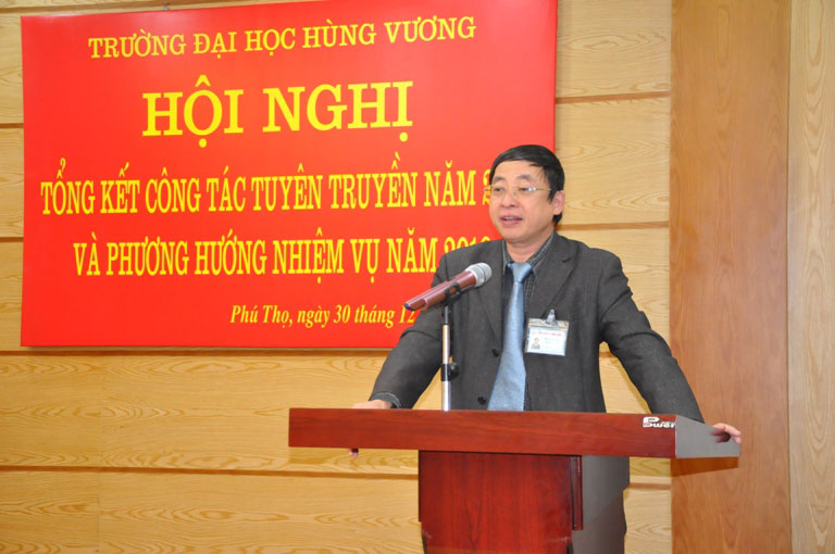 Truong Dai hoc Hung Vuong to chuc hoi nghi Tong ket cong tac tuyen truyen nam 2015 va phuong huong nhiem vu nam 2016.