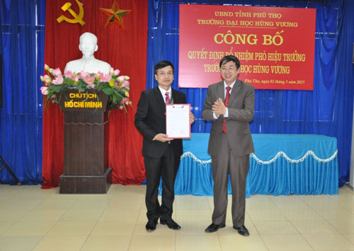 Le cong bo Quyet dinh bo nhiem Pho Hieu truong Truong Dai hoc Hung Vuong nhiem ky 2015-2020
