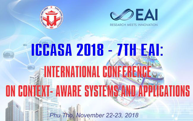 ICCASA 2018 - 7th EAI: International Conference on Context-Aware Systems and Applications (Hoi thao quoc te “Cac he thong cam ngu canh va ung dung”)