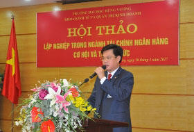 Khoa Kinh te & Quan tri kinh doanh, Truong Dai hoc Hung Vuong to chuc hoi thao “Lap nghiep trong nganh Tai chinh Ngan hang: co hoi va thach thuc”