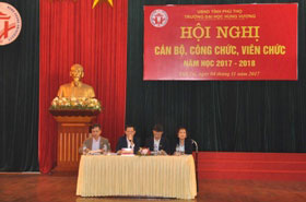 Truong Dai hoc Hung Vuong to chuc Hoi nghi can bo, cong chuc, vien chuc nam hoc 2017-2018