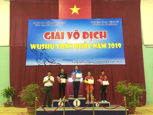 Sinh vien Truong DH Hung Vuong dat nhieu thanh tich cao tai Giai vo dich Wushu toan quoc nam 2019