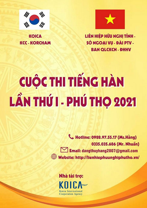 Thong bao ve viec tham gia cuoc thi tieng Han Quoc lan thu I - Phu Tho 2021