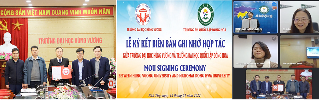 Le Ky ket hop tac giua Truong DH Hung Vuong voi Truong DH Quoc lap Dong Hoa thanh cong tot dep