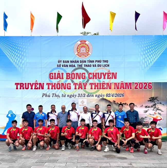 Doan VDV Truong Dai hoc Hung Vuong tham gia thi dau tai giai bong chuyen truyen thong Tay thien nam 2026