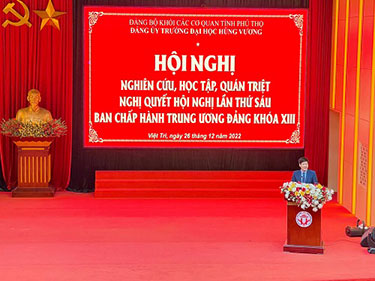 Truong Dai hoc Hung Vuong to chuc Hoi nghi nghien cuu, hoc tap, quan triet Nghi quyet Hoi nghi lan thu sau Ban Chap hanh Trung uong Dang khoa XIII