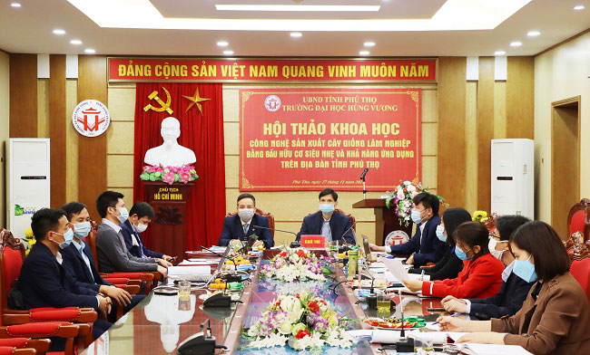 Hoi thao khoa hoc: Cong nghe san xuat cay giong lam nghiep bang bau huu co sieu nhe va kha nang ung dung tren dia ban tinh Phu Tho