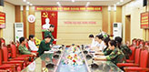 Doan kiem tra Hoi dong GDQPAN tinh Phu Tho lam viec voi Truong DH Hung Vuong